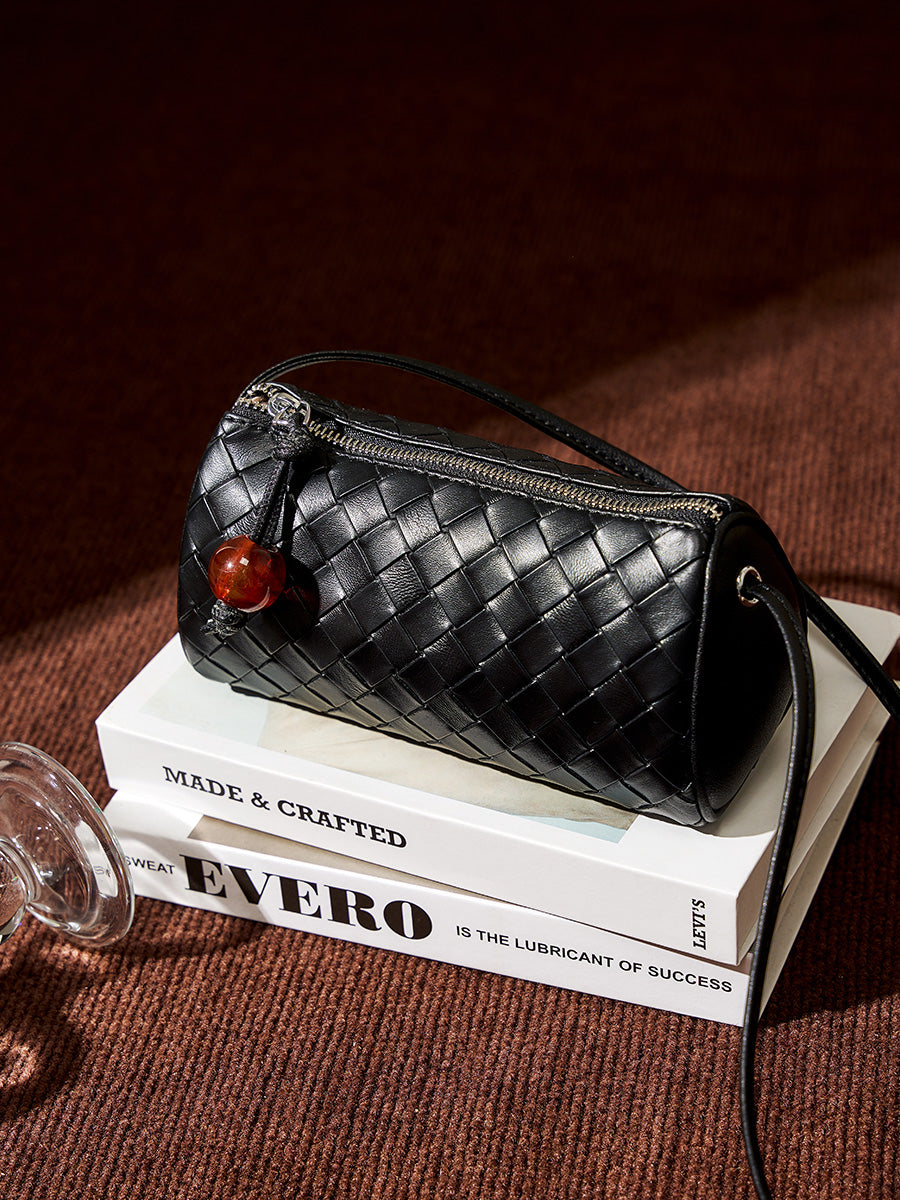 Woven Cowhide Mini Crossbody Bag