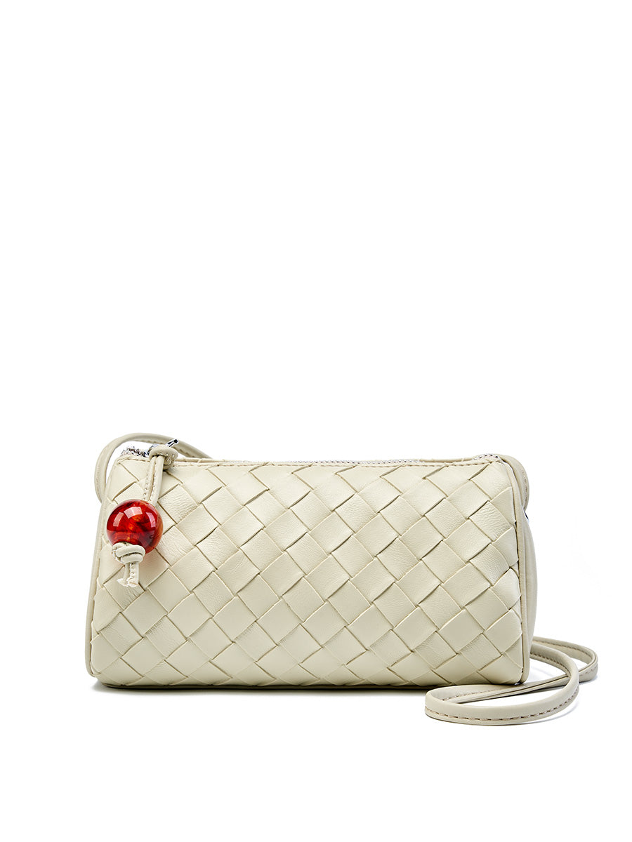 Woven Cowhide Mini Crossbody Bag