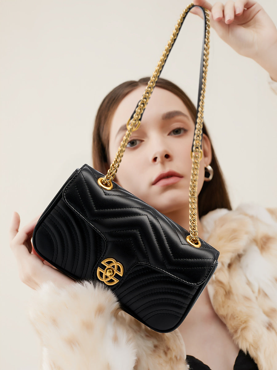 Black Square Chain Crossbody Bag