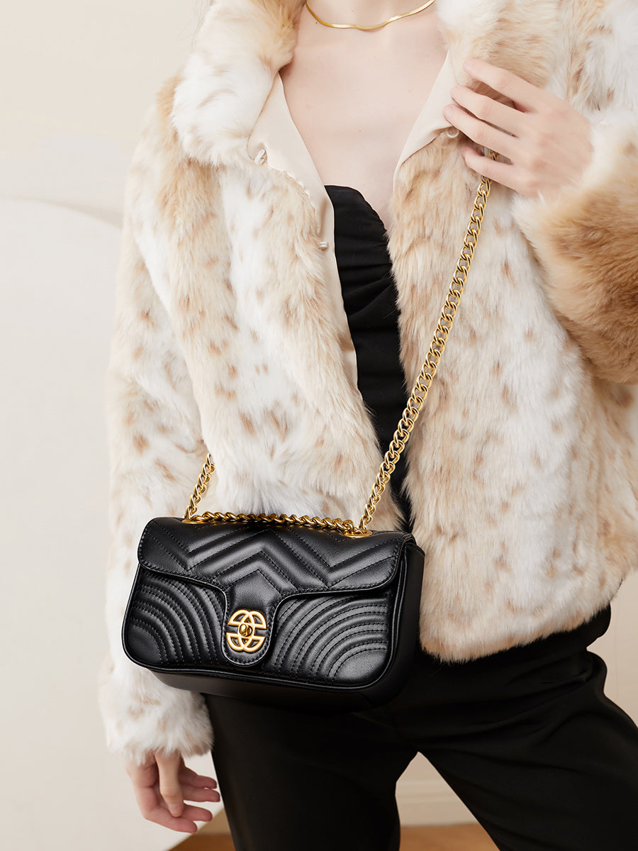 Black Square Chain Crossbody Bag
