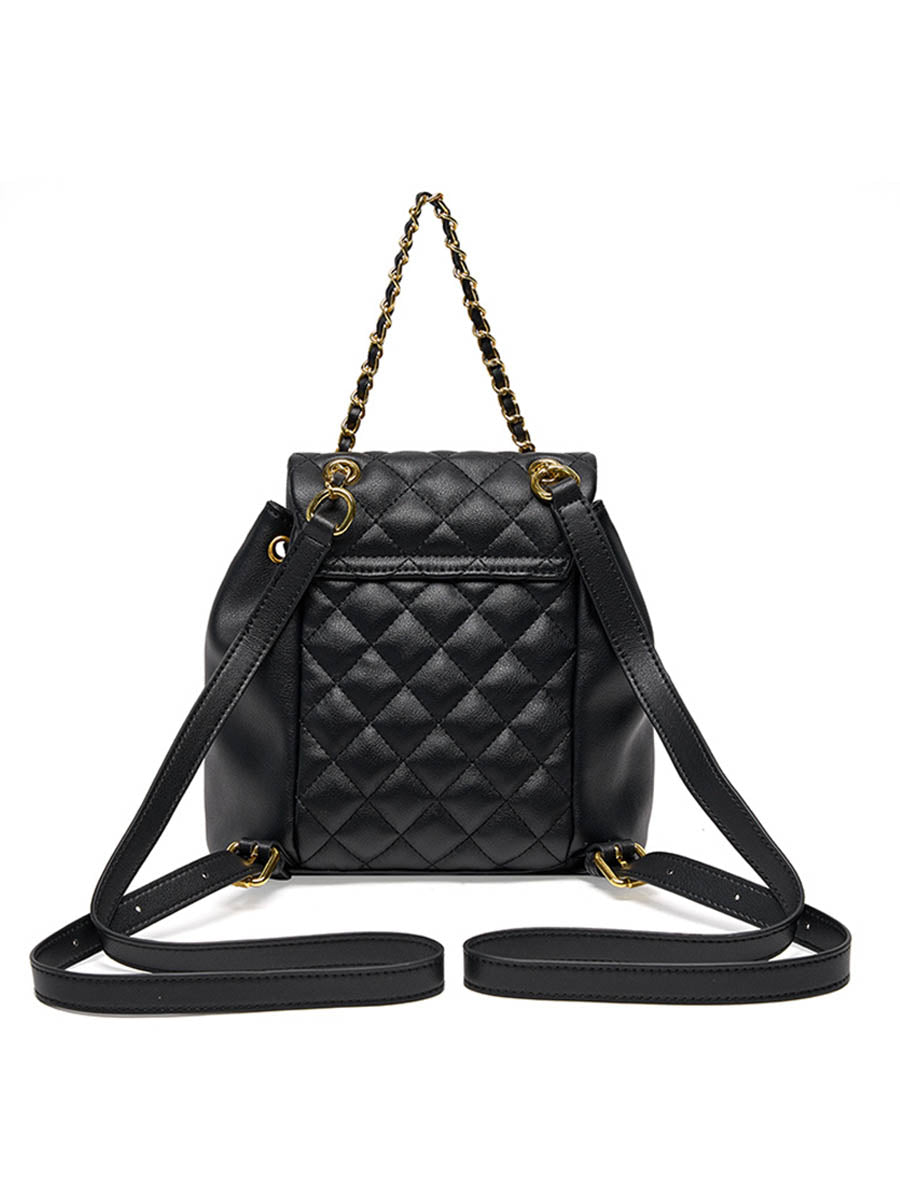Black Diamond Pattern Small Backpack