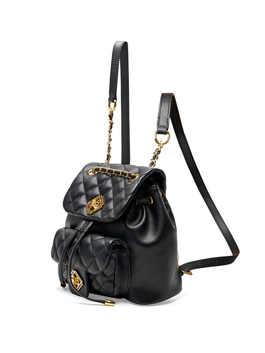 Black Diamond Pattern Small Backpack