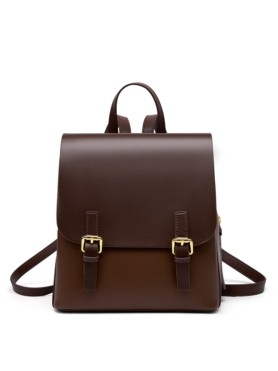 Simple Color Block Large Backpack