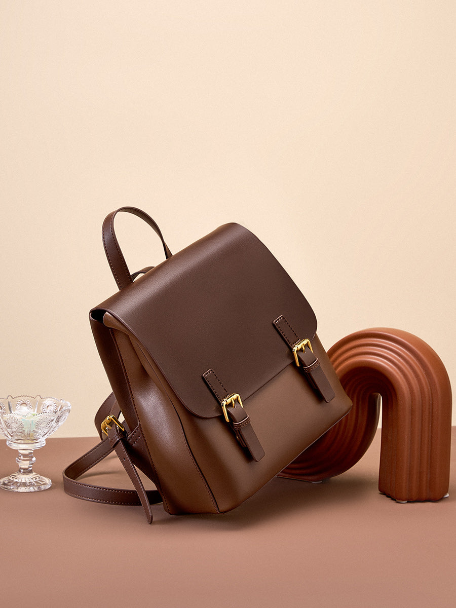 Simple Color Block Large Backpack