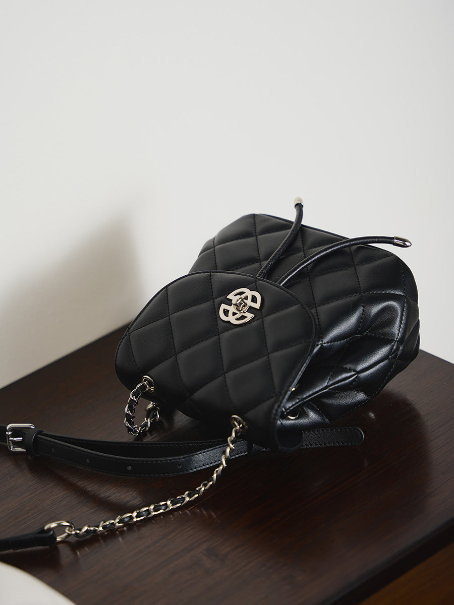 Diamond Pattern Chain Small Backpack