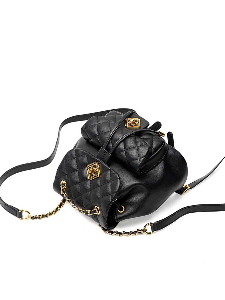 Black Diamond Pattern Small Backpack
