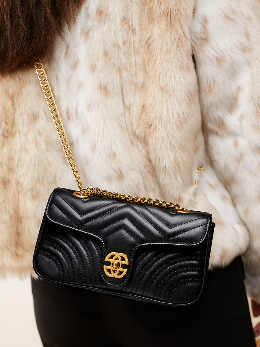 Black Square Chain Crossbody Bag