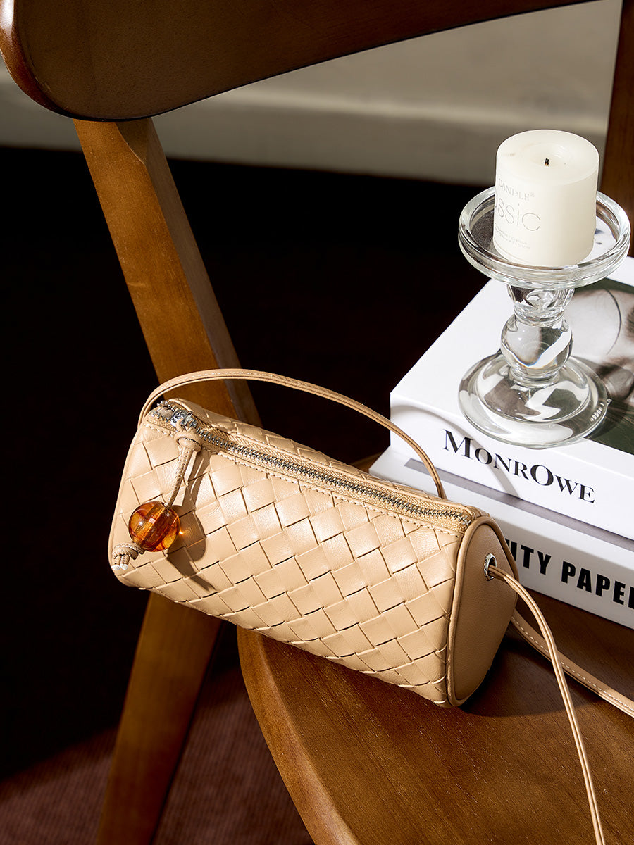 Woven Cowhide Mini Crossbody Bag