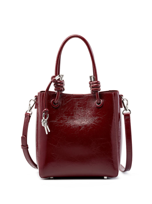 Cracked Oil Wax Leather Bucket Bag