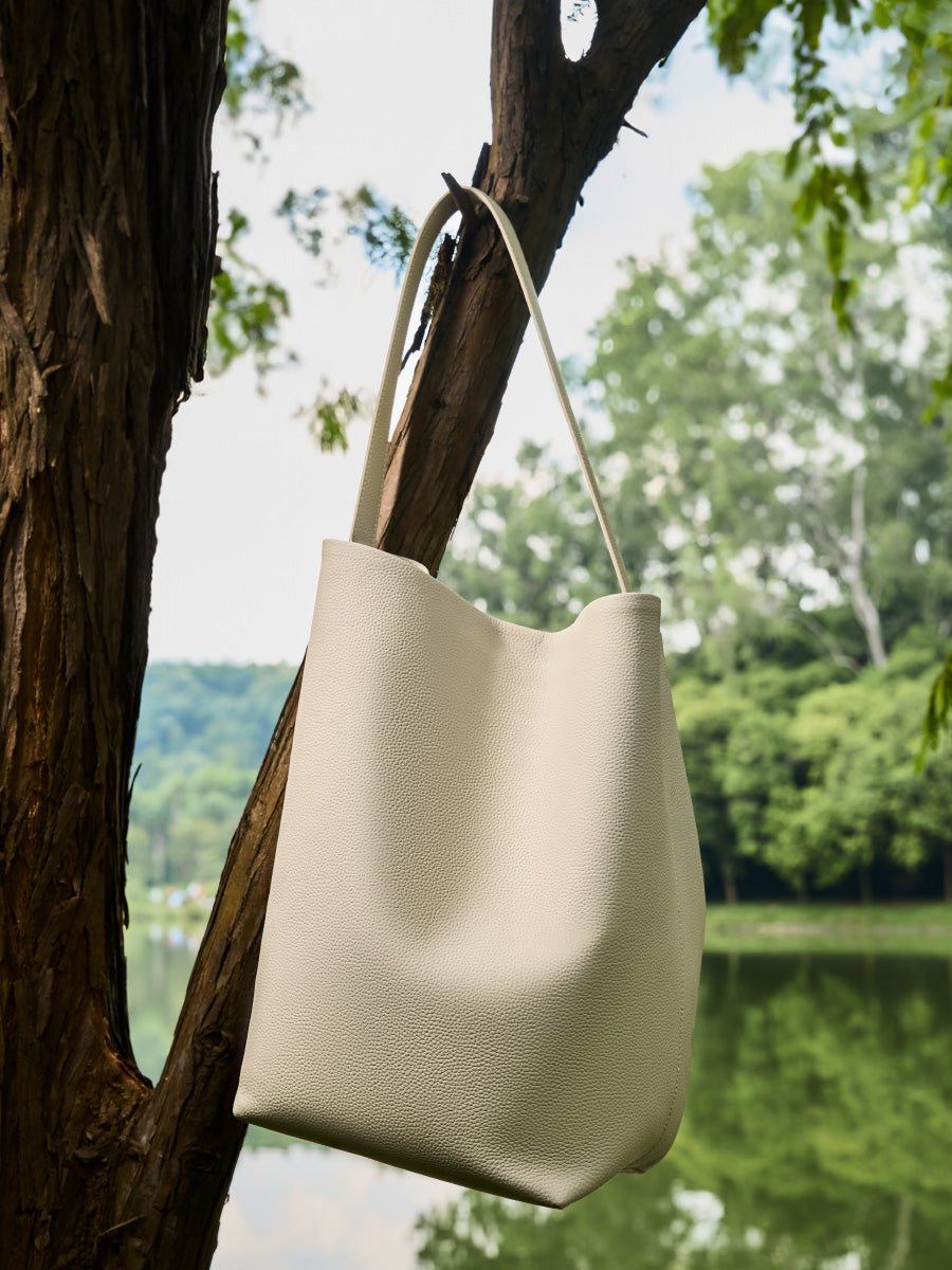 Simple Solid Color Bucket Tote Bag