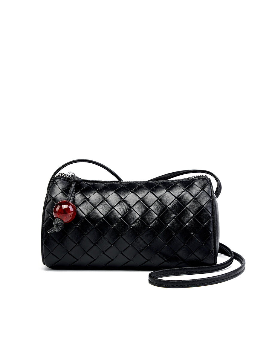 Woven Cowhide Mini Crossbody Bag