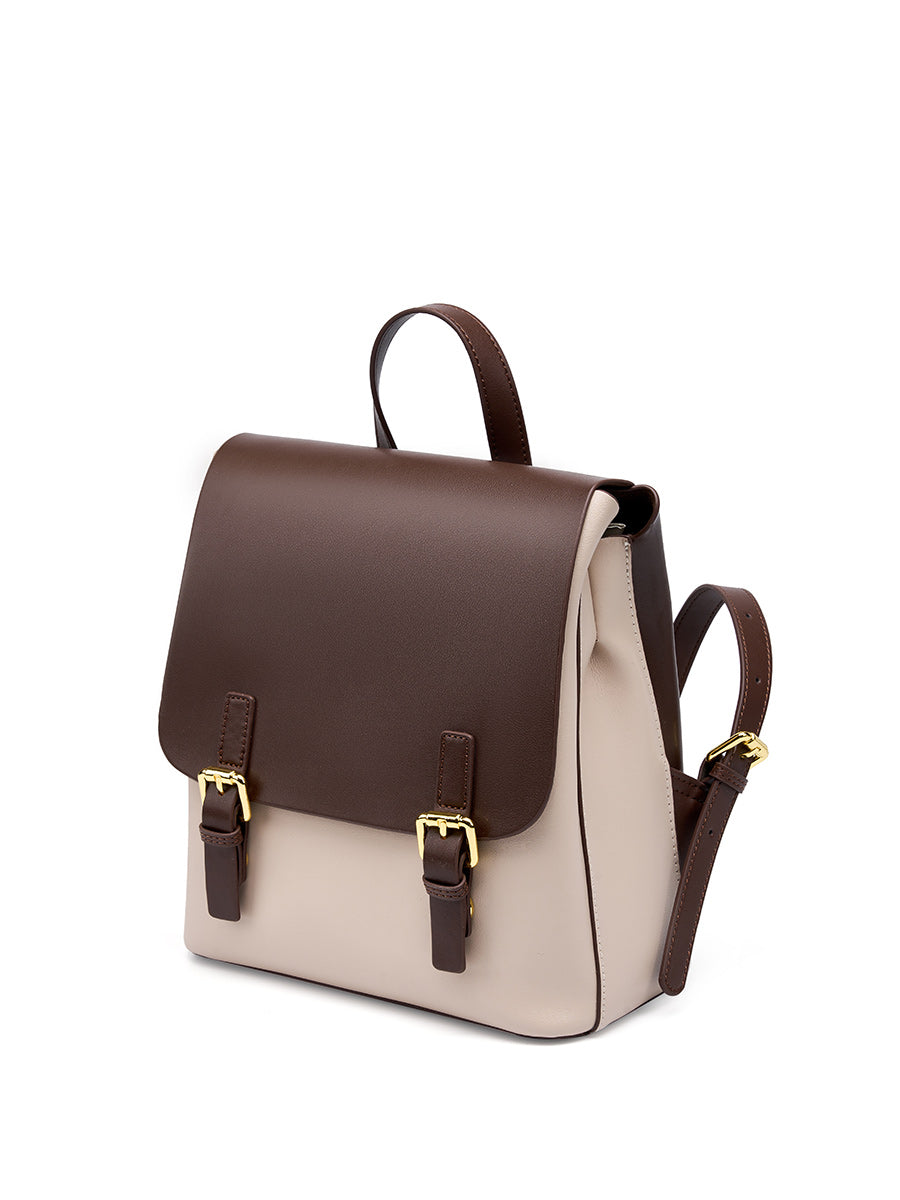 Simple Color Block Large Backpack